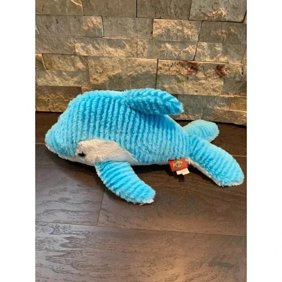 Adventure Planet Dolphin 15" Plush Sea Ocean Stuffed Animal Blue White Toy- B11 - Picture 1 of 5